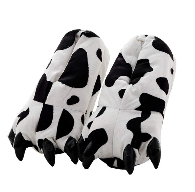 AISHNE Adult Cute Plush Animal Paw Slippers Fuzzy Warm House Shoes Cow M - Image 2